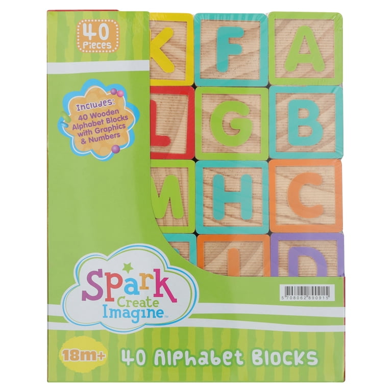 Spark Create Imagine ABC Wooden Blocks, 40-Piece Set photo 7