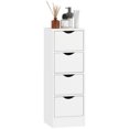 thumbnail image 1 of HOMCOM 4-Drawer Bathroom Cabinet, Narrow Storage Cabinet, White, 1 of 10