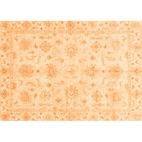Ahgly Company Indoor Rectangle Oriental Orange Modern Area Rugs, 6' x 9'