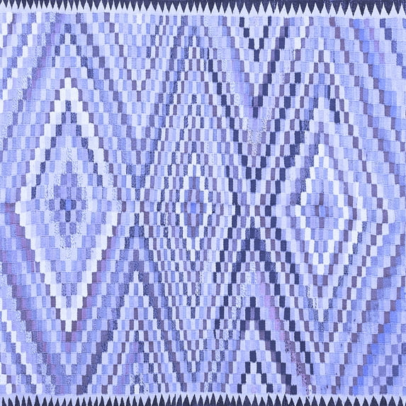 Ahgly Company Machine Washable Indoor Square Southwestern Blue Country Area Rugs, 8' Square