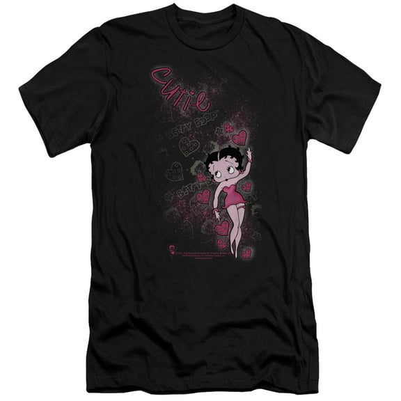 Betty Boop Cutie S/S Adult 30/1 T-Shirt Black