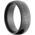 thumbnail image 3 of 8mm Half-Round Black Zirconium Ring with Baseball Lasered Stitching Around the Ring, 3 of 3