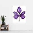thumbnail image 2 of Purple on White Money Tree Leaf Modern Simple Illustration Extra Large XL Wall Art Poster Print, 2 of 3