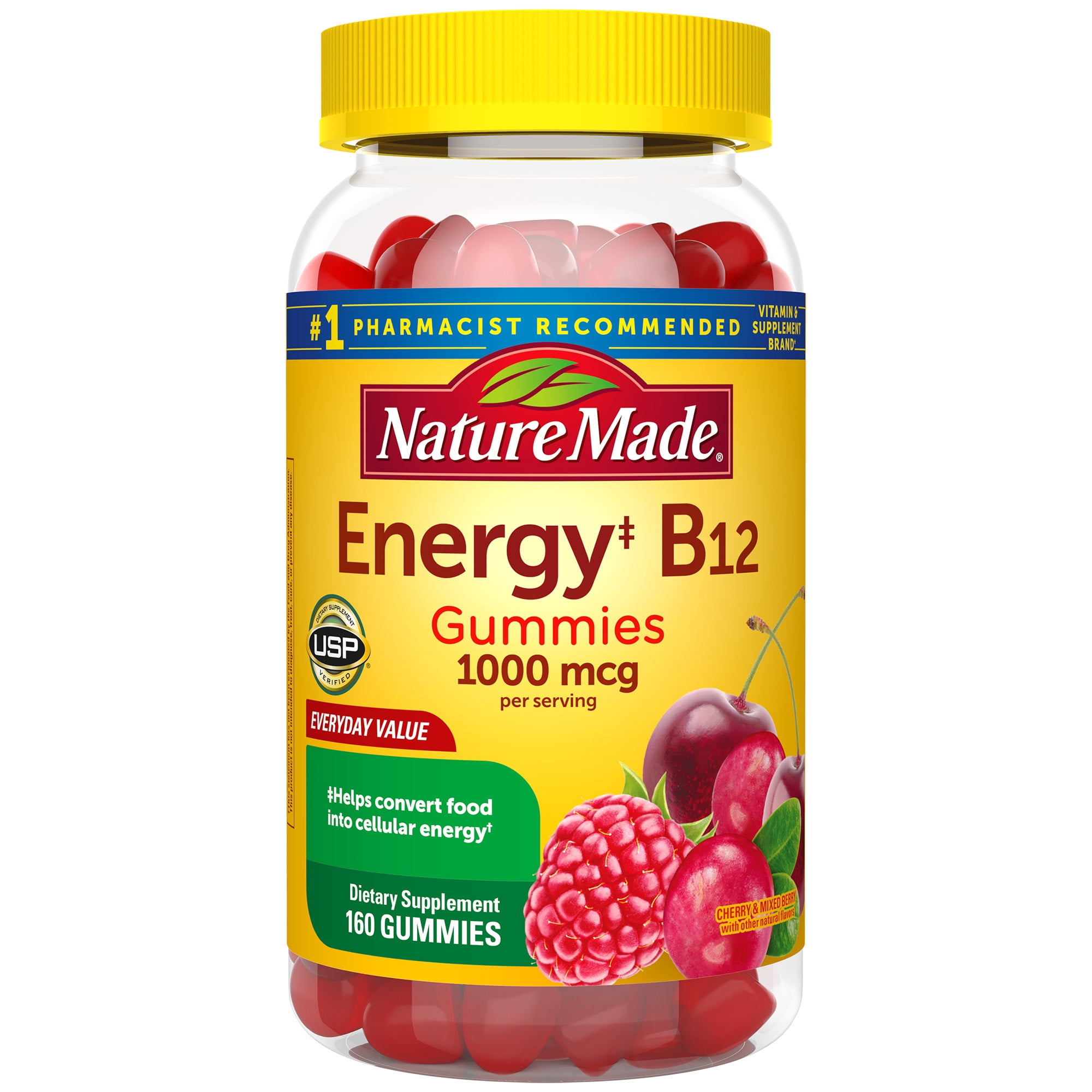 Nature Made Energy B12 1000 Mcg Gummies 160 Count For Metabolic Health ...