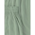 thumbnail image 4 of Womens Casual Capri Pants with Drawstring Elastic Waist Comfy Wide Leg Loose Trousers, 4 of 7