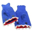 thumbnail image 3 of CUZIBR Womens Mittens Adorable Cartoon Thermal Half Finger Knitted Mittens Animal Shark Pattern Fingerless Gloves For Cold Weather, 3 of 4