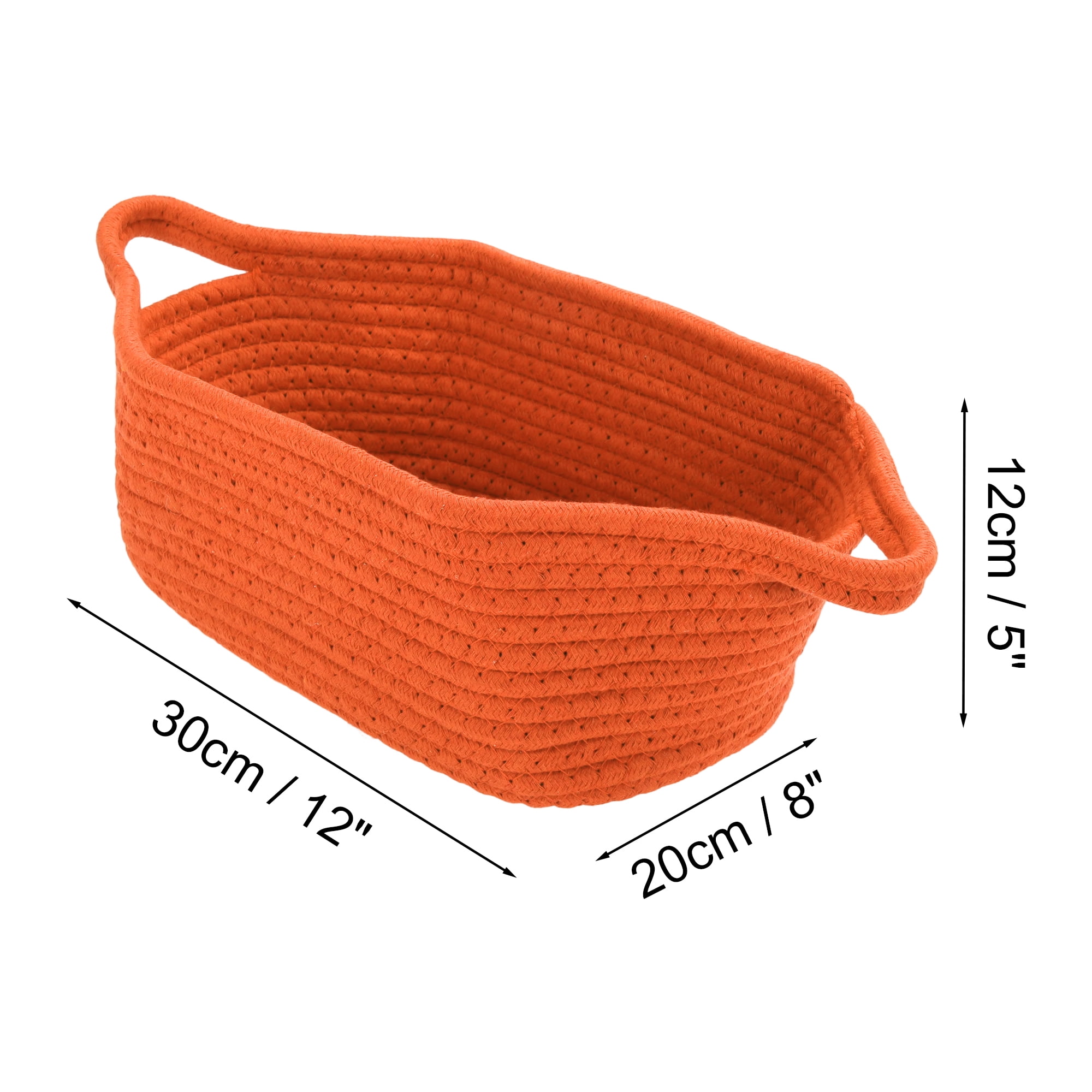 Unique Bargains Woven Empty Gift Decorative Basket with Gift Bag and Ribbon Orange