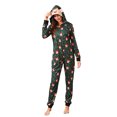 thumbnail image 2 of Pijama De Navidad Familiar De Manga Larga Con Capucha Y Estampado De Ciervo Con Cremallera Mono Casual, 2 of 4