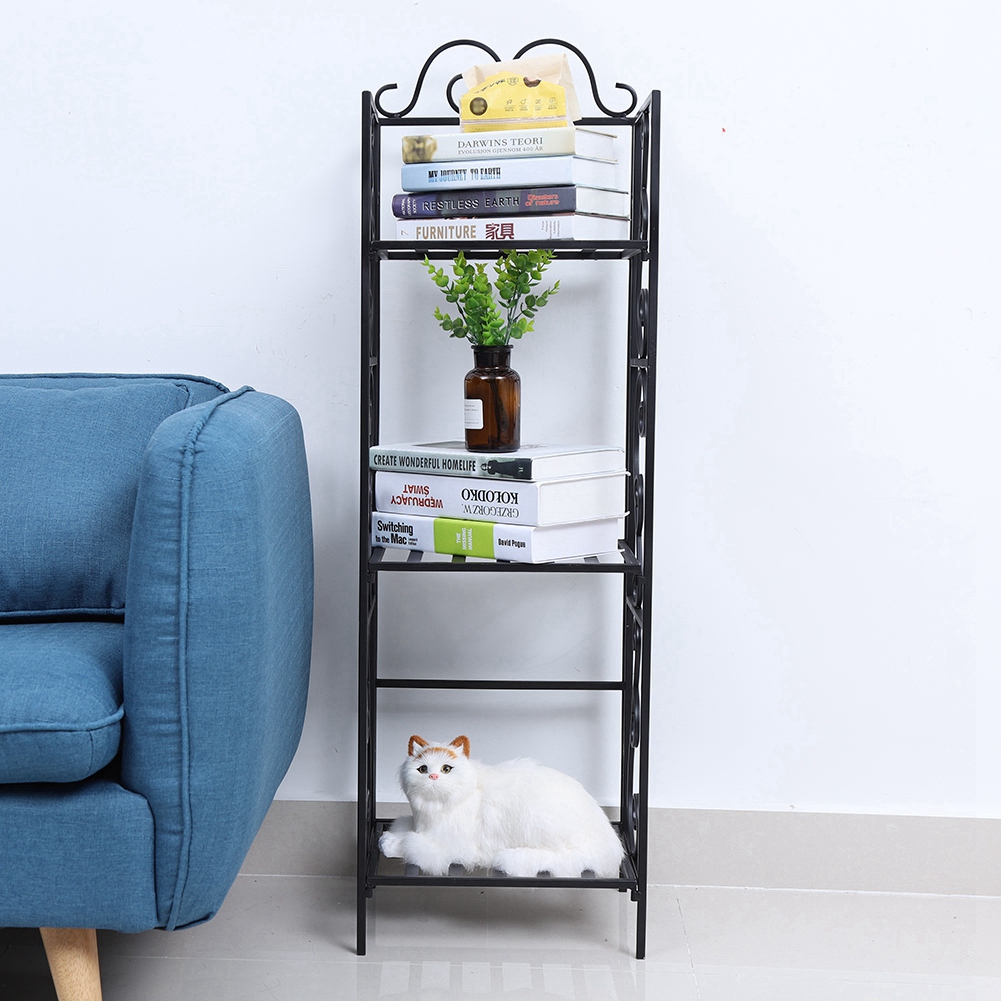 Tebru 3Tier Iron Plant Shelf Stand Bookshelf Bookcase Free Standing