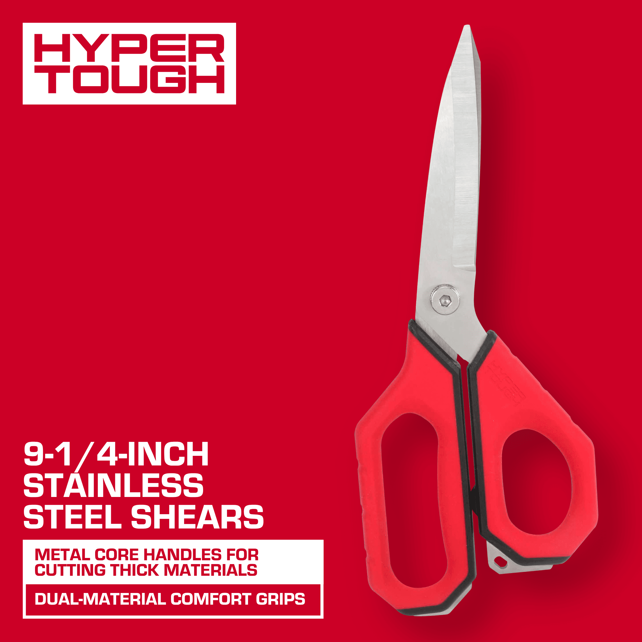 Hyper Tough 9-1/4-inch Stainless Steel Shears with Metal Core Handles