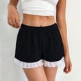 thumbnail image 6 of Sageysalite Athletic Shorts for Women Elastic High Waisted Ruffle Lace Hem Loose Fit Soft Sweet Summer Shorts, 6 of 6