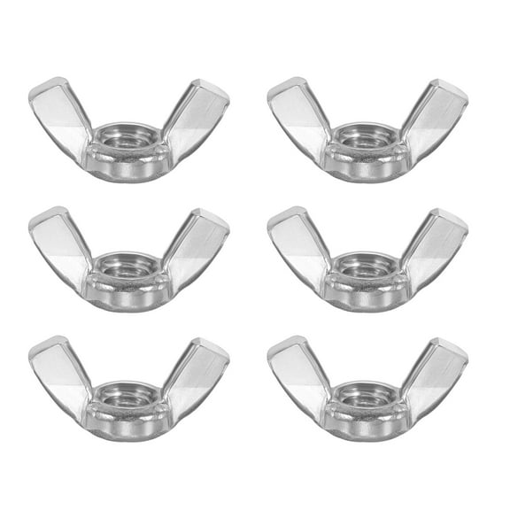 Wing Nuts, 6 Pcs 3/8"-16 304 Stainless Steel Butterfly Wing-Nut Fasteners Parts for Repair Install House Furniture Boat, Silver