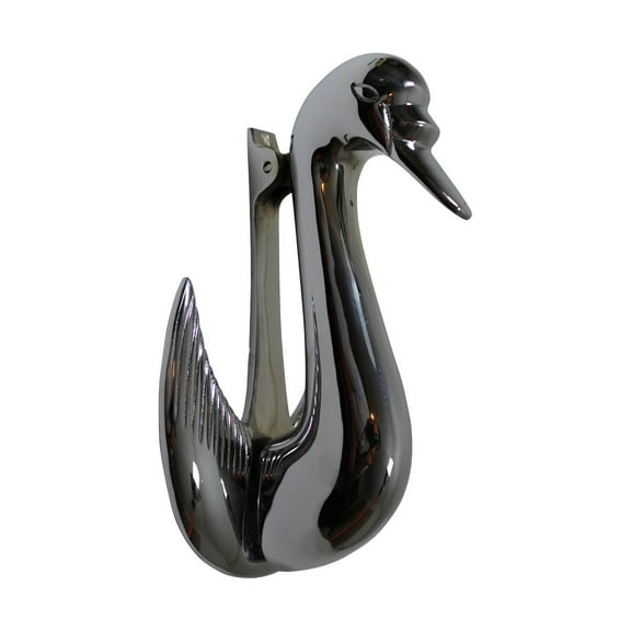 Renovators Supply Brass Door Knockers for Front Door 7" Swan Shaped Chrome Plated Brass Door Knocker w/Screws