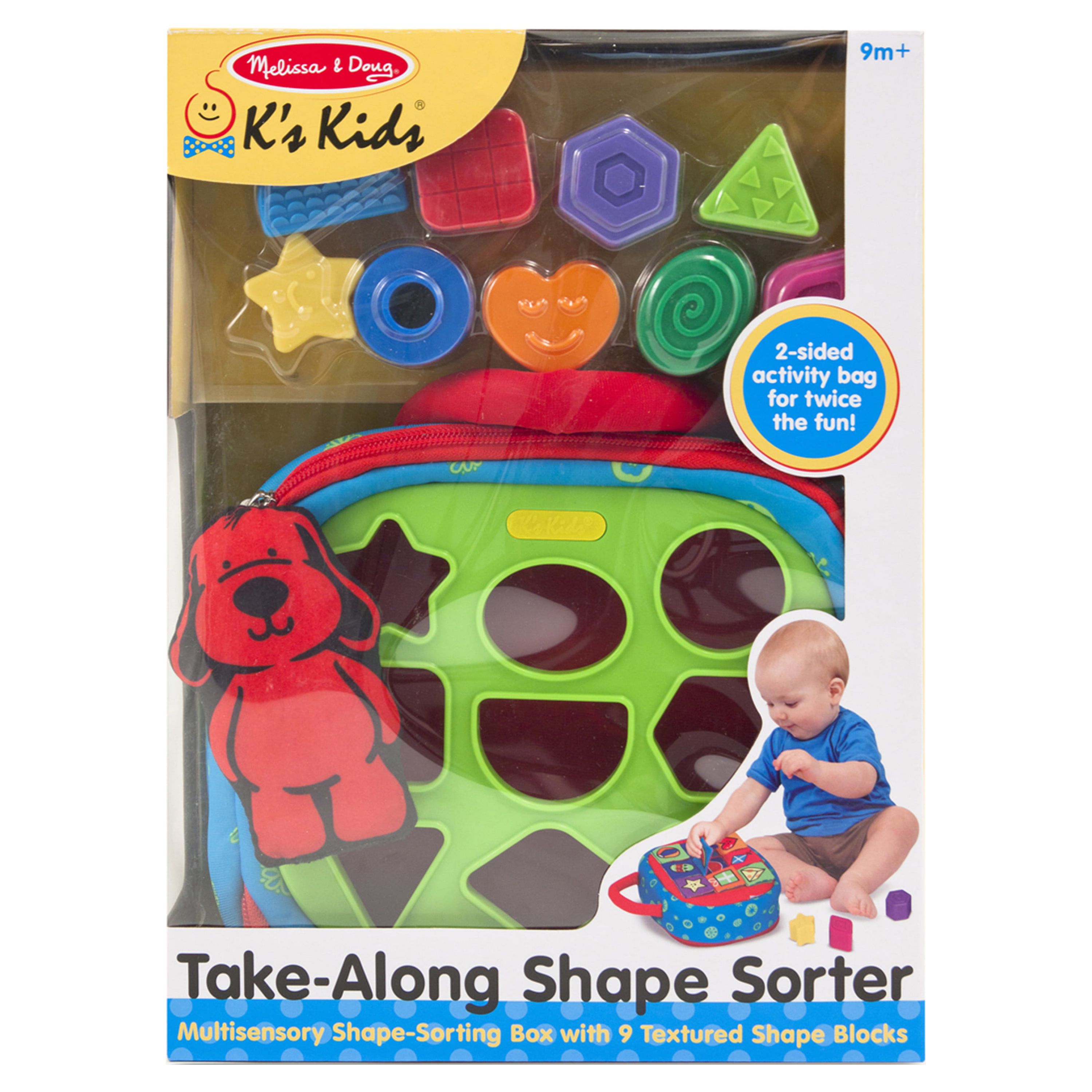 Melissa & Doug K's Kids Take-Along Shape Sorter Baby Toy With 2-Sided Activity Bag and 9 Textured Shape Blocks - image 4 of 11