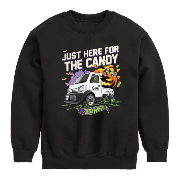 Hot Wheels - Halloween - Just Here For The Candy - Toddler & Youth Crewneck Fleece Sweatshirt