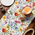 thumbnail image 4 of Leaf Flower Table Runner, Plant Floral Garden Leaf Spring Summer Washable Cotton Linen Table Runners 72 Inches Long, Dresser Scarf Runner for Dining/Coffee/Kitchen/TV Stands/Cabinets 13''x72'', 4 of 8