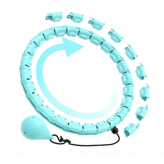 Weighted Hula Circle Hoops for Adults Weight Loss, Infinity Fitness Hoop Plus Size 47 Inch, 24 Detachable Links, Exercise Hoop Suitable for Women and Beginners