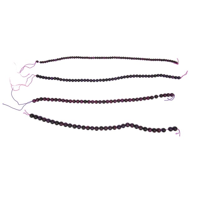 Pulsera de cuentas redondas de ojo de tigre de piedra natural, 4 unidades, accesorio de joyería DIY, color morado
