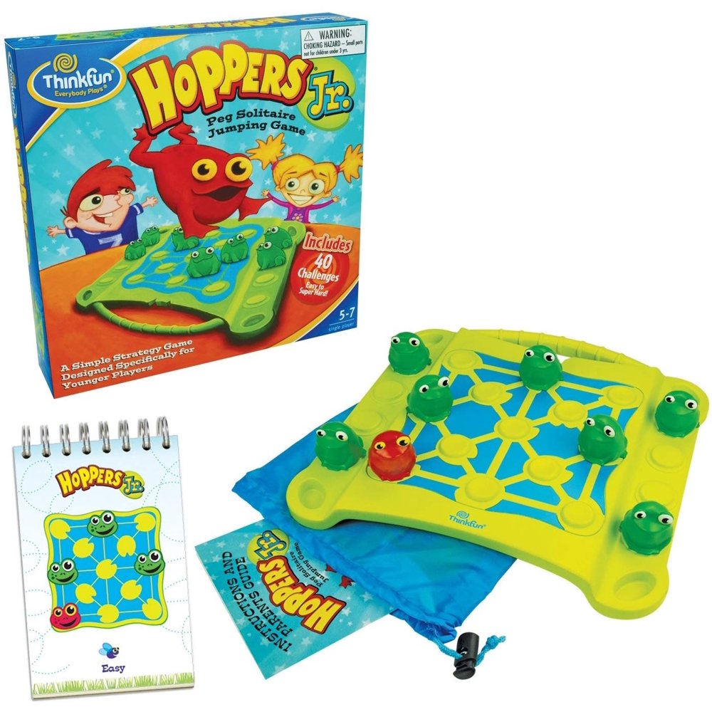 Thinkfun Everybody Plays Hoppers Jr. Peg Solitaire Jumping Game