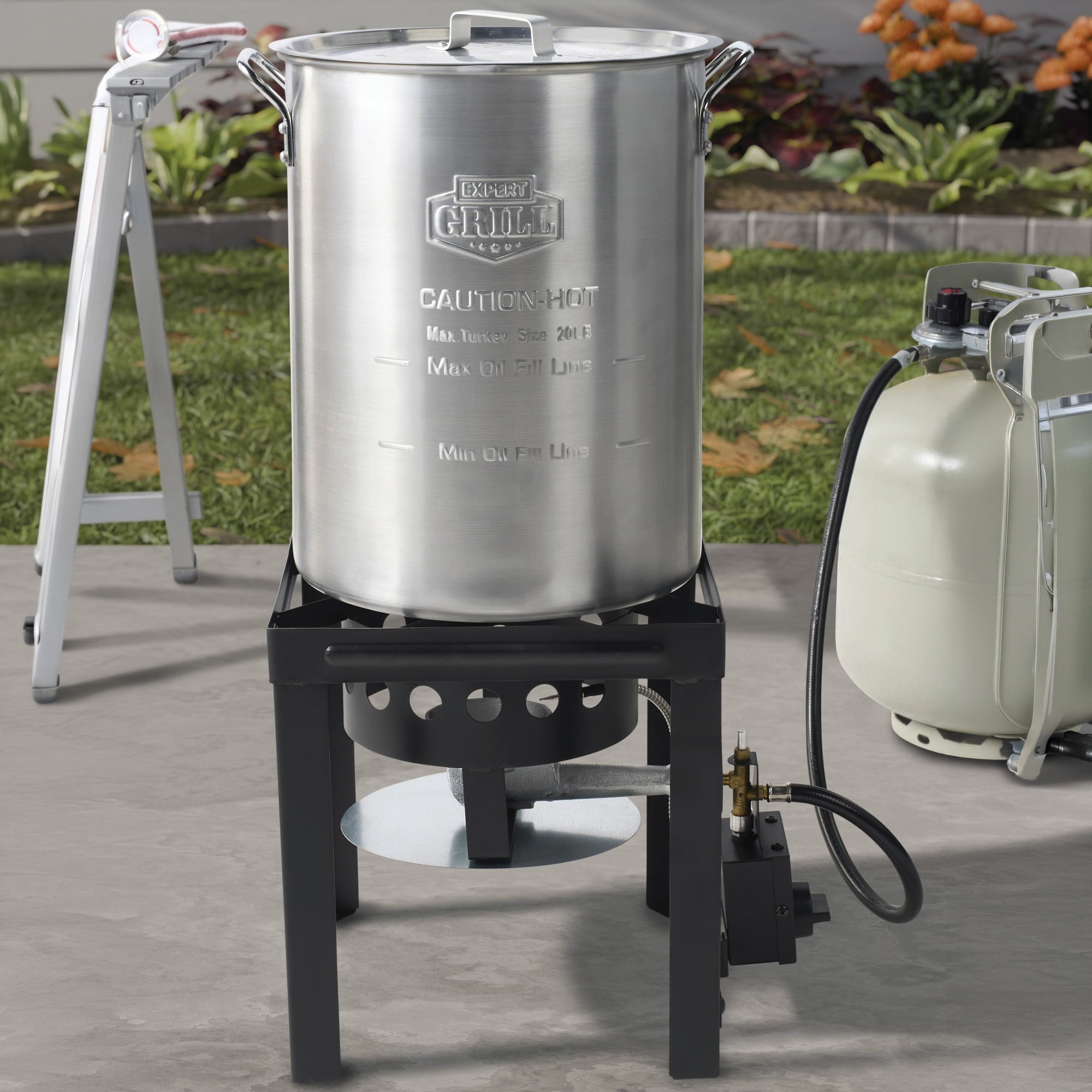 Expert Grill 30-Quart Turkey Fryer Kit with Aluminum Pot, 38,000 BTU Propane Burner