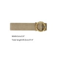 thumbnail image 3 of Women's Woven Stretchy Belts, Straw Rattan Round Buckle Elastic Boho Wide Waistband for Dress 95x5cm/37.4x2.0" Khaki, 3 of 5