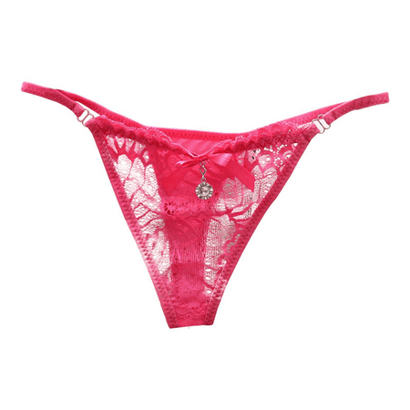 Fulorrnie Underwear for Women Comfort G String Breathable Cute Panties Thong Banded Waist Ventilated Tie Side Panty Hot Pink One Size