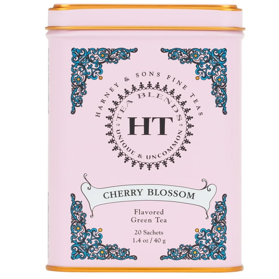 Harney & Sons Cherry Blossom, Green Tea with Cherry Flavor, 1.4 oz, 20 Count