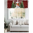 thumbnail image 5 of Valances for Windows Merry Christmas Cute Snowman Xmas Tree Red and Black Buffalo Plaid Rod Pocket Cafe Window Treatments Valance Curtains for Kitchen Bathroom Laundry Basement Windows 54"x18", 5 of 9