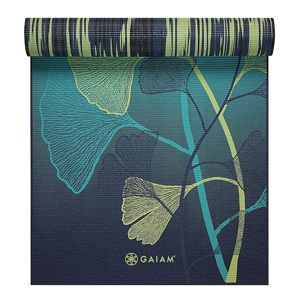 Gaiam Premium Print Reversible Yoga Mat, Sheer Vibe, 6mm