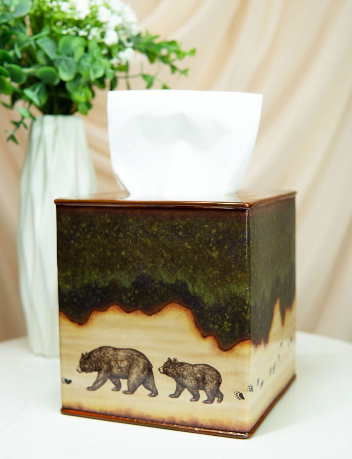 Details about   Rustic Western Mustang Horse By Pine Trees Silhouette Tissue Box Cover Holder 