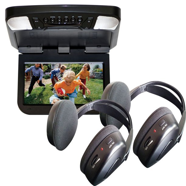Audiovox Avxmtg9ba 9 Led Overhead Monitor W 2 Wireless Ir Headphones Walmart Com