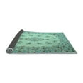 thumbnail image 2 of Ahgly Company Indoor Round Medallion Light Blue Traditional Area Rugs, 3' Round, 2 of 4