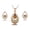 Gold Golden Yellow, variant on Katgi Angel Teardrop Gold Pendant Necklace and Earrings Set