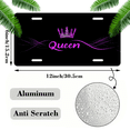 thumbnail image 2 of 1 Pcs 2D Flat License Plate Covers & Frames, Queen For Decorative Front, Waterproof For Decoration Aluminum License Plate Covers & Frames Cover For Men Women, 12" X 6", 2 of 7
