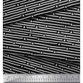 thumbnail image 2 of Soimoi Black Velvet Fabric Triangle & Line Geometric Printed Craft Fabric by the Yard 58 Inch Wide, 2 of 3