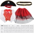 thumbnail image 4 of BRIGHTFUFU 4 piezas Disfraz de pirata clásico para niños Traje de cosplay Sombrero Vestido y cinturón de falda para fiesta de Halloween Disfraces (Tamaño S 95 cm-105 cm), 4 of 7
