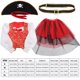 thumbnail image 4 of 4 piezas Disfraz de pirata clásico para niños Traje de cosplay Sombrero Vestido y cinturón de falda para fiesta de Halloween Disfraces (Tamaño S 95 cm-105 cm), 4 of 5