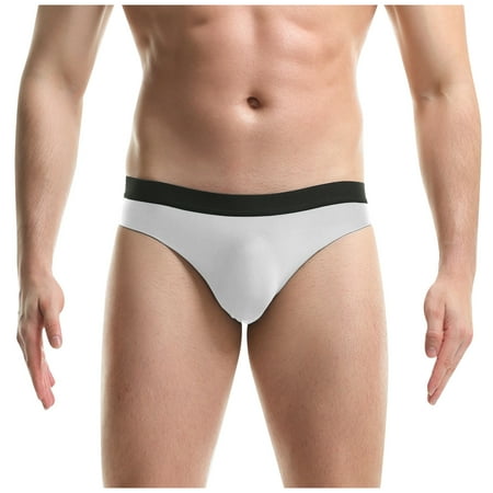 

QWERTYU Mens Jock Strap Jockstrap Underwear Supporters Male Athletic Briefs XL White