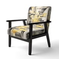 thumbnail image 3 of Designart "Réalités Intersectées en Jaune et Gris II" Chaise d'Appoint Jaune Abstraites Rembourrée - Fauteuil Moderne pour Chambre, 3 of 7