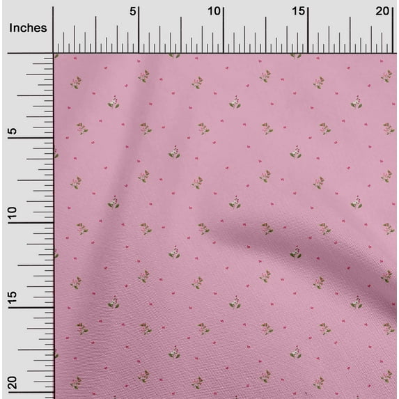 oneOone Viscose Chiffon Fabric Leaves & Flower Floral Print Fabric by The Yard 42 Inch Wide