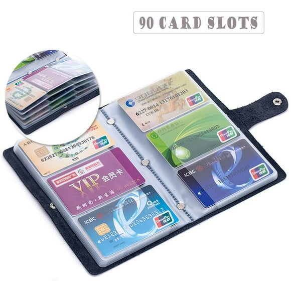 Boshiho Cuir Titulaire de Carte de Crédit Carte de Visite Livre de Cas Style 90 Comte Nom ID Porte-Carte (Brun)