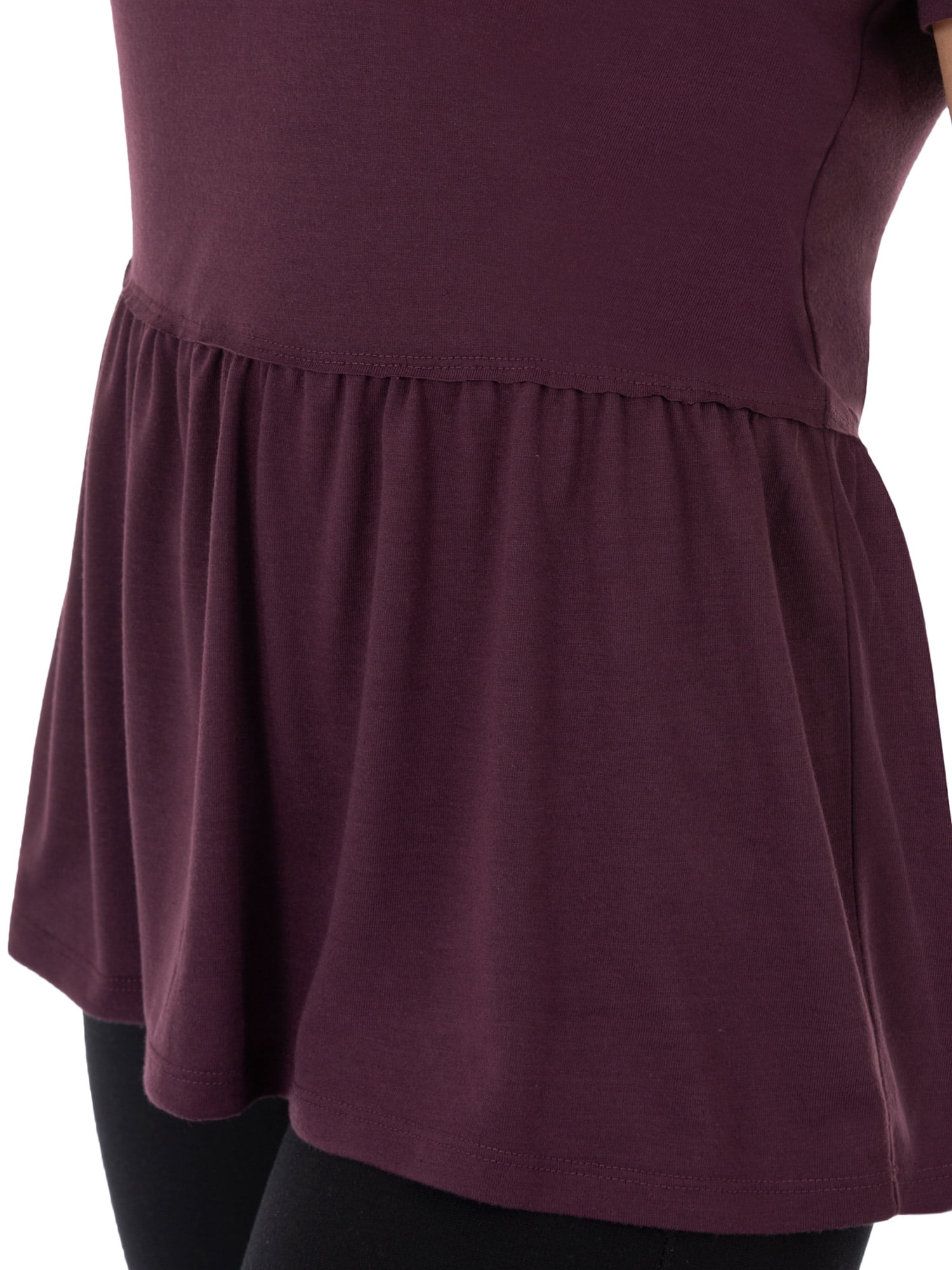 Wright's Womens Short Sleeve Peplum Waist Top