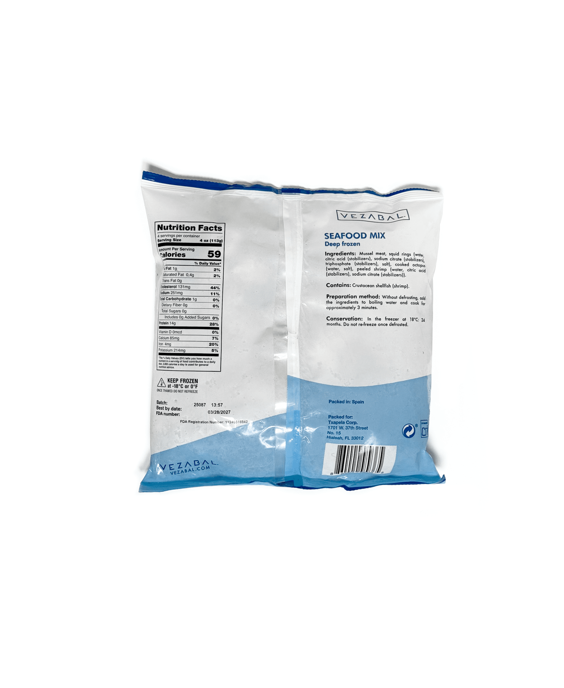 Gourmet Seafood Mix with Spanish Frozen Flavor - Box of 10 Units