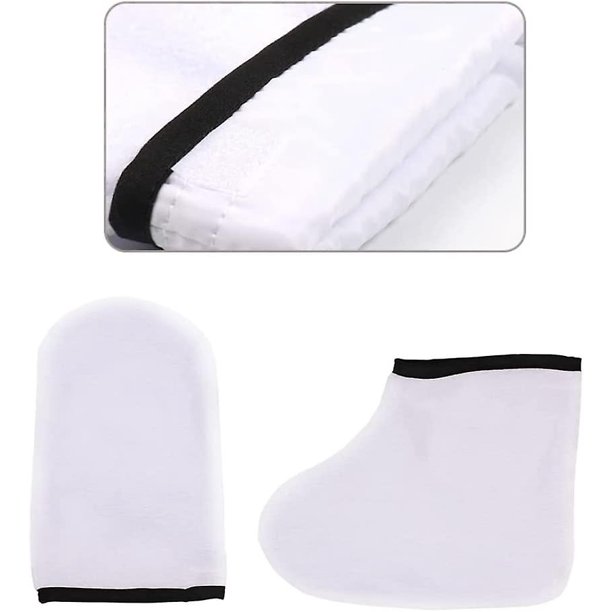Guantes de cera de parafina Cuidado de los pies de la mano Cubiertas exfoliantes Protección de cera de parafina Retener el calor Guantes de cuidado de los pies de la mano para eliminar la piel muerta 2 pares Whit ZefeiWu 1327533449434