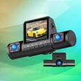 thumbnail image 1 of Car Decor Qwtwty 1080P HD Dash Cam 2 Inch Screen Left Right And Front 3 Lenses Recording Dashcam Buid in IR Night Vision Loop Recording Motion Detection on Clearance, 1 of 9