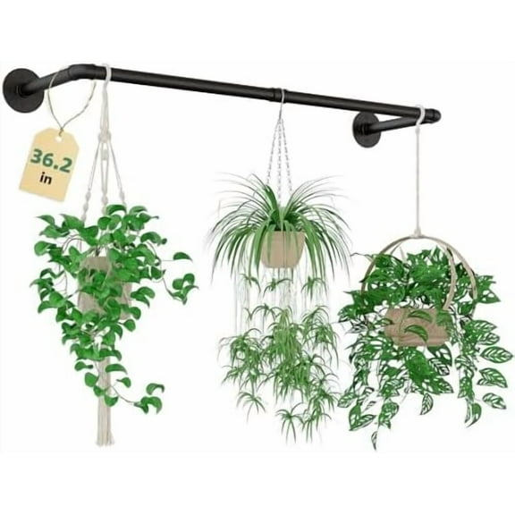 Plant Hanger Indoor Hanging Planters for Indoor Plants Hanging Plant Holder Black Metal Rod(Pot/Chain/Plant not Included