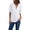 White, variant on Jovati Women's Tops White Zipper Button Long Sleeve Loose Chiffon Shirt Clothing,On