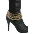 thumbnail image 5 of Women Gold Boot Chain Links Shoe Charm Multi Strands Waves Strap Western Style, 5 of 7