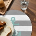 thumbnail image 3 of Nautical Anchor Round 13 Inch Placemats Set of 2, Turquoise Grey White Horizontal Stripe HeatResistant Non Slip Place Mats for Dining Table, Wipeable Braided Kitchen Table Mats for Housewarming, 3 of 9