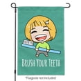 thumbnail image 2 of Brush Your Teeth Toothbrush Kawaii Chibi Garden Yard Flag, 2 of 3